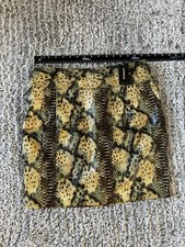 Express Python Snakeskin Shiny Pleather Pattern Mini Skirt 10 High Waist Y2K NWT