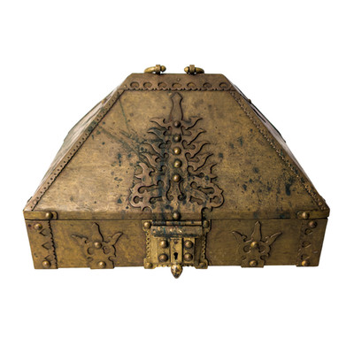 Antique Brass Pyramid Dowry Box
