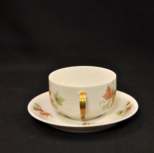 Limoges Haviland & Co 4 Cups & 4 Saucers Autumn Leaves Gold Handle 1894-1931 HTF - Picture 6 of 24