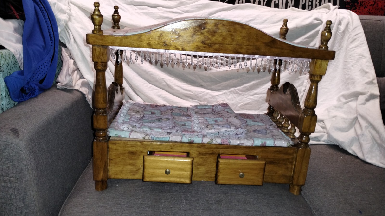 Vintage Miniature Canopy Bed eBay