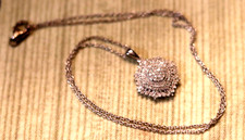 NEW Diamond Pendant Necklace 20" Platinum Over Sterling Silver 1 ctw 6.5g