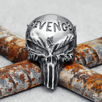 Sculpt Rings  Revenger Skull Punk Rock HipHop Rap Biker Ring Steel US-Size 7-13
