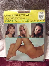 Vintage miracle stretch beige nude pantyhose w/ model one size  