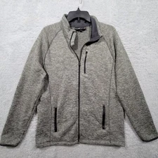 Swiss Tech Jacket Mens Medium 38-40 Gray Full Zip Pockets Long Sleeve