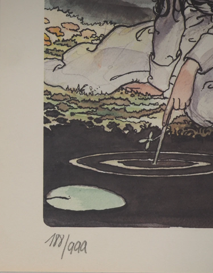 Milo MANARA : Jeune femme et esprit voyeur, Lithographie signée - Photo 4/4