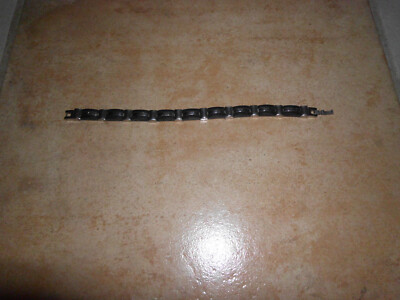 Armband Herren 20cm Stainless Steel + Kautschuk stabil silber/schwarz