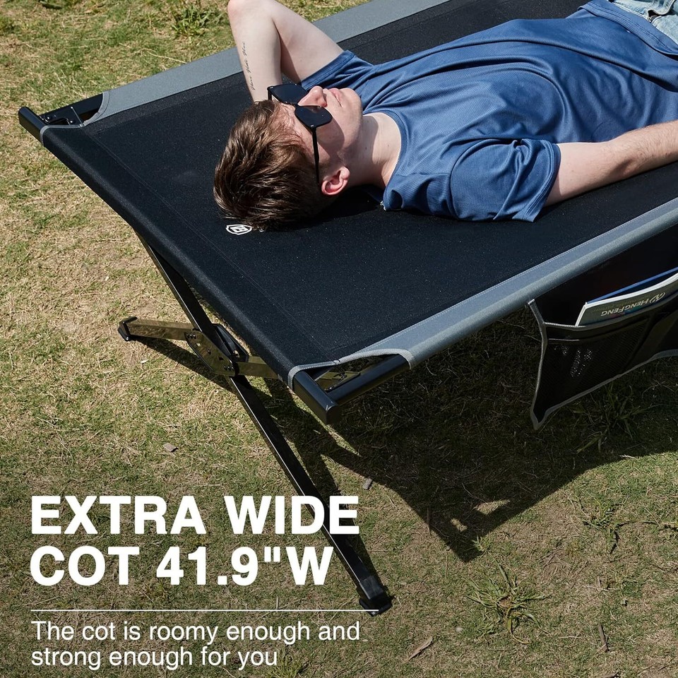 EVER ADVANCED Extra Wide Camping Cot for Adults Oversized XXL Sleeping