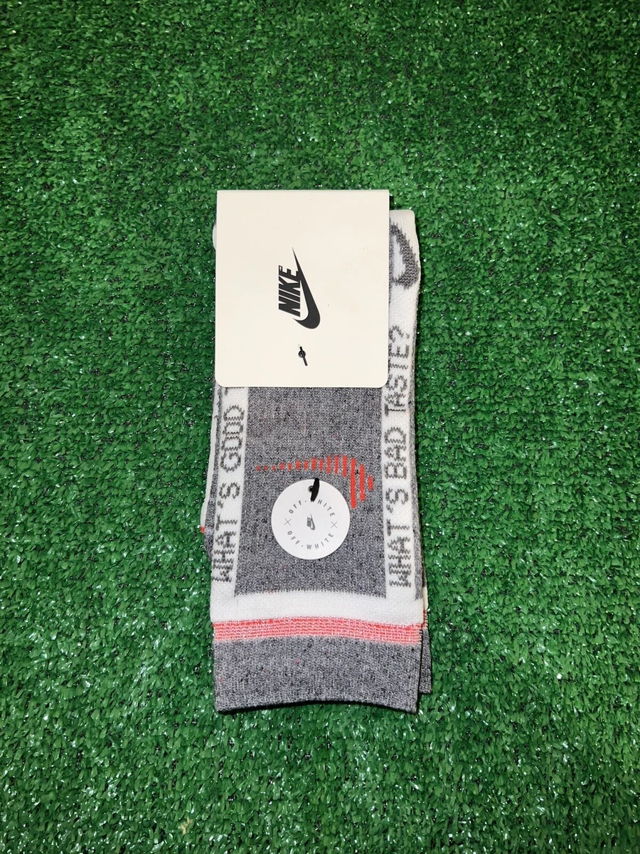 Off White Nike Socks Crater Grey Orange Mens Size L 8 12 Virgil