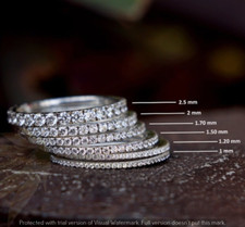 6-Piece 7.8TCW Band Set - 14K White Gold Plated Elegant Stackable Band Set