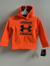 NWT Under Armour Little Boys Hoodie Sweatshirt Magma Orange Sz 4