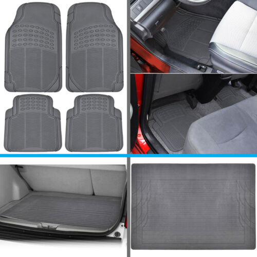 Full Set All Weather Rubber Car Floor Mats & Trunk Liner for Kia Soul - Gray