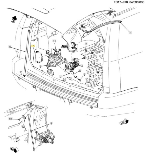 201516 Escalade Suburban SRX Tahoe Yukon Power Liftgate Control Module