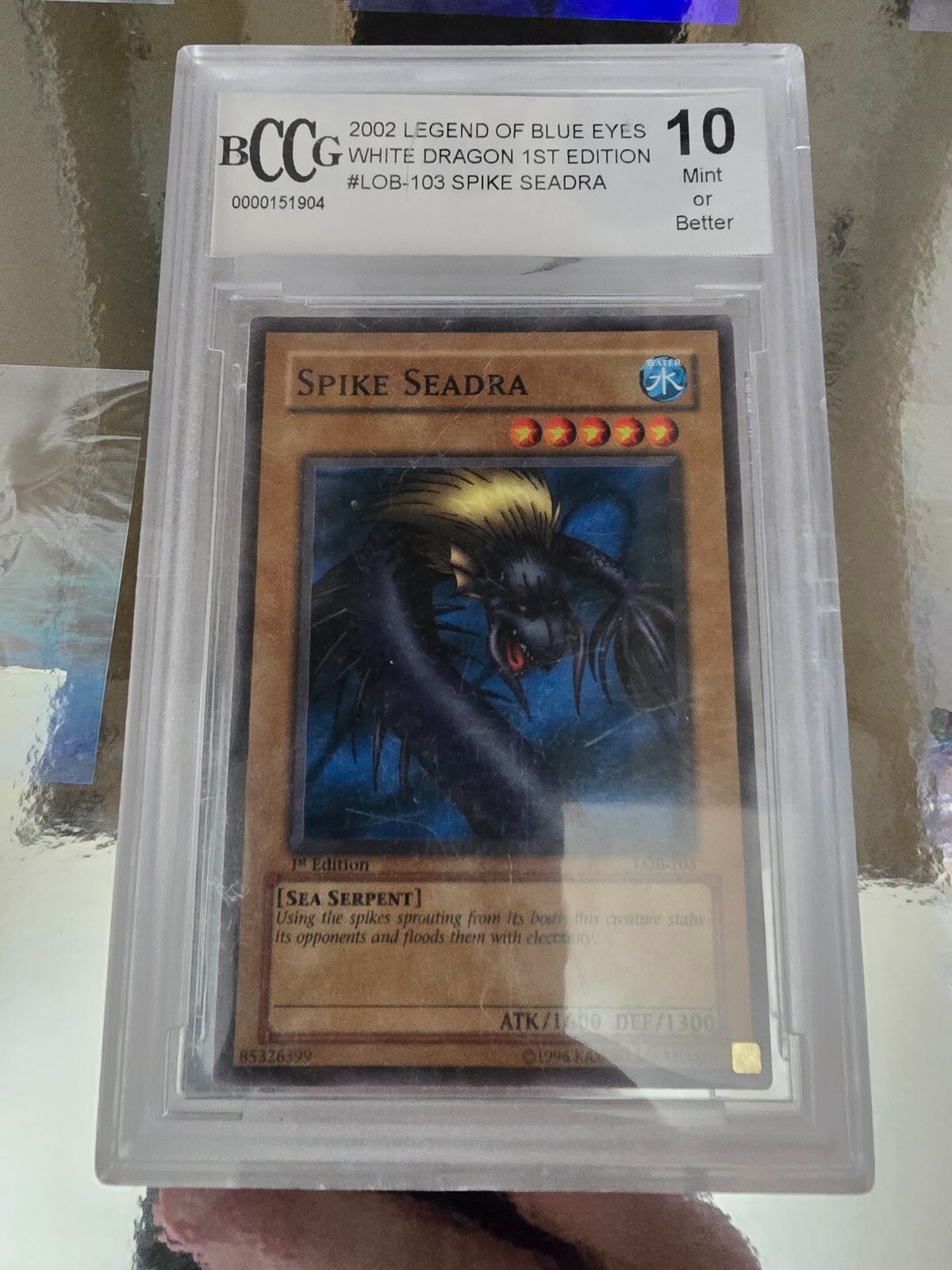 Yu-Gi-Oh SPIKE SEADRA 2002 LOB-103 1st Edition GEM MINT BCCG 10