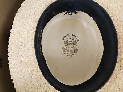 Vintage Vintage wormser boater hat 1/2 60cm 1920s Wormser Straw 