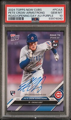 Pete Crow-Armstrong - 2024 TOPPS NOW Opening Day - Purple Auto 19 
