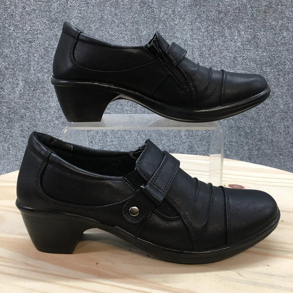 Botas Easy Street para mujer 9 estrechas Mika botín al tobillo negro imitación cuero cómodas Foto 2 de 4