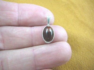 (p14-67) Orange AMBER stone oval .925 Sterling SILVER PENDANT Poland necklace