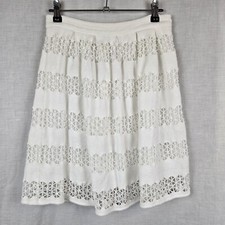 Marcs Size 8 White Broderie Skirt Lined Lacy Details * missing button