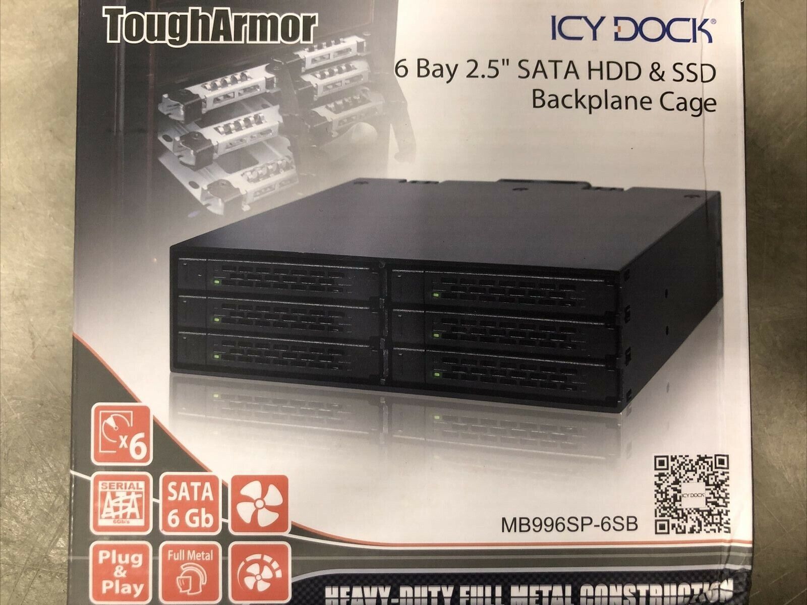 ICY DOCK ToughArmor MB996SP-6SB 6 Bay 2.5 SATA HDD SSD Full Metal 5.25 Cage 