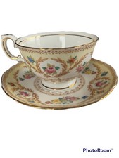 Crown Staffordshire Teacup  Saucer Set F-15744-Fine Bone China, Made In England