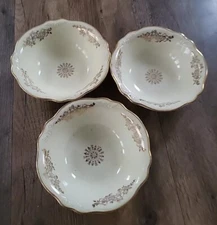 Lot Of 3 Golden Rose Fruit Or Desert Bowl By Homer Laughlin 