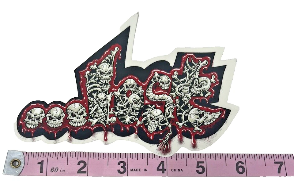 LOST ENTERPRISES Rare Vintage Lost Skull CrossBones Skeletons Vinyl Surf Sticker Decal