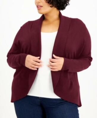 plus size shawl collar cardigan