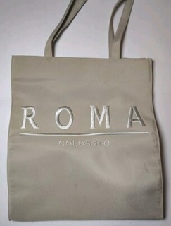 Rare Vintage Roma Colosseo Rome Purse Tote 14" x 12" Travel Souvenir Gift Bag