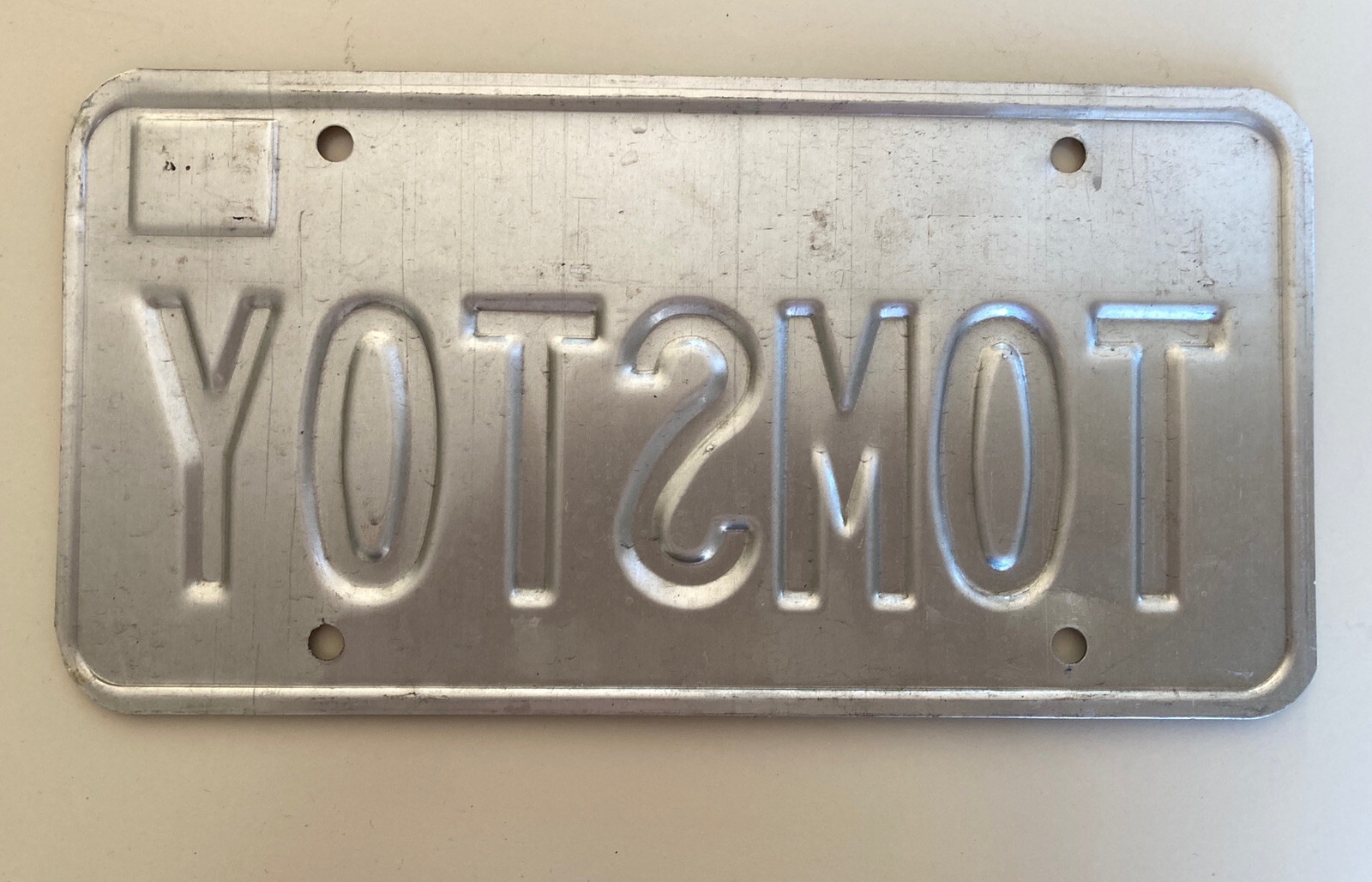 Toms Toy Wheat Kansas Vanity Vintage License Plate Expired Man Cave