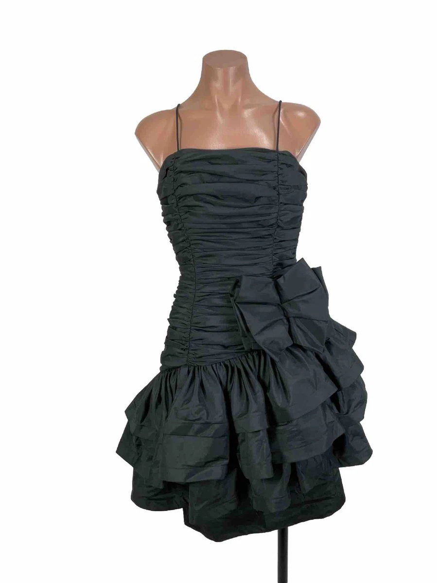 black 80s prom dress Black 80s Prom Lace Dress with Jacket