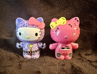 Sanrio (2) Hello Kitty Pink Music Boom Box And Purple Winter