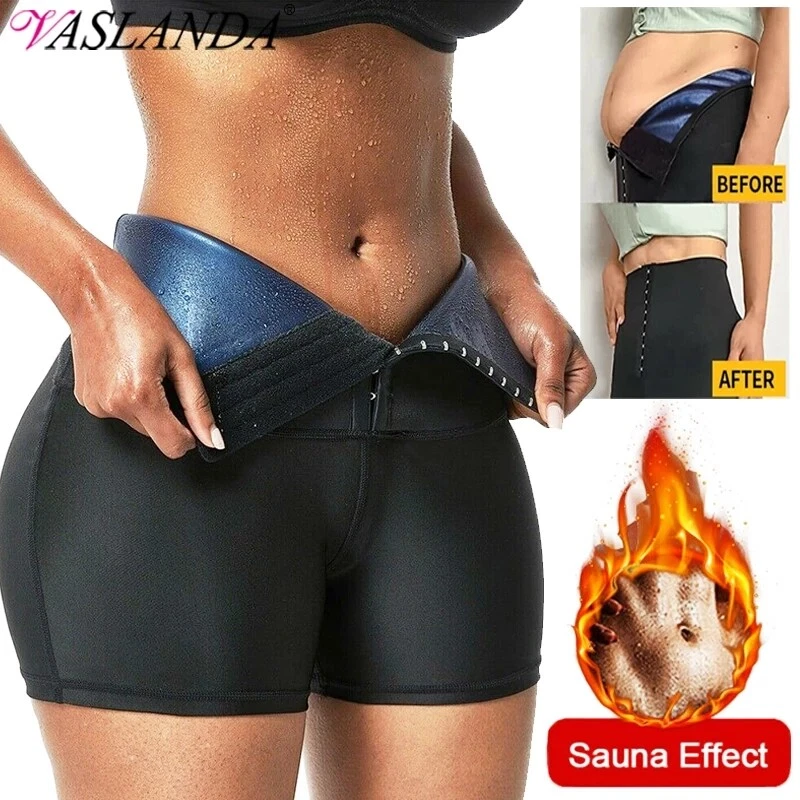 Women Sports Sweat Sauna High Waist Slimming Short Pants Waist Trainer  Leggings