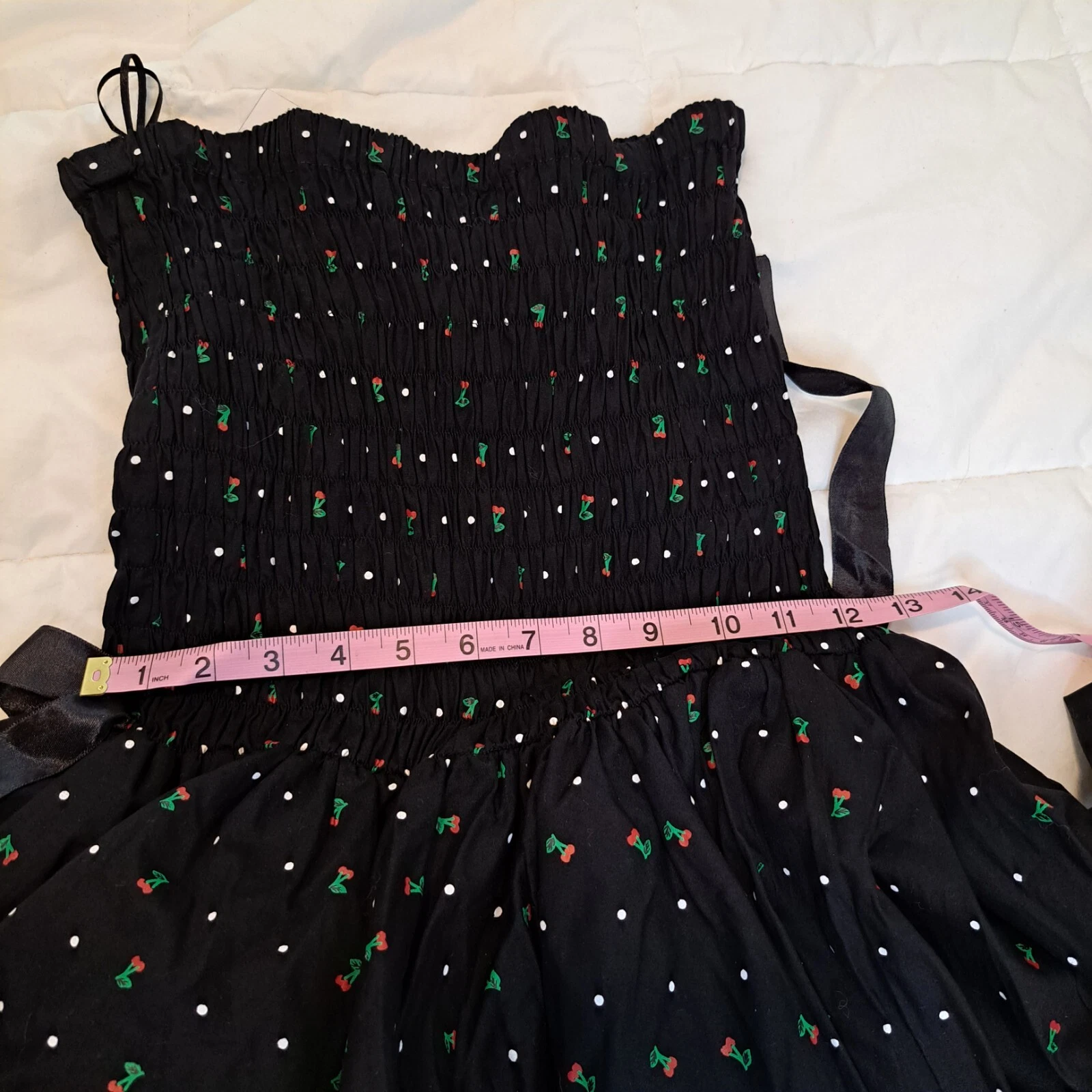 VALENTINO Abito gotico Dead Threads senza maniche sottoveste motivo ciliegia taglia small