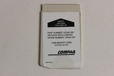 COMPAQ 142342-001 142340-020 4MB MEMORY CARD LTE LITE 4/25C 4/25E 4/33C
