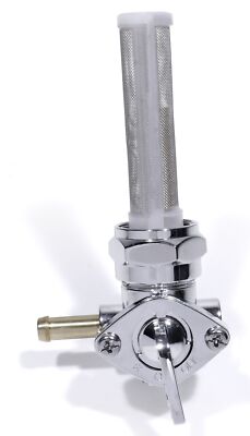 Performance Powerflow Custom Benzinhahn Chrom f. Harley Davidson High Flow links