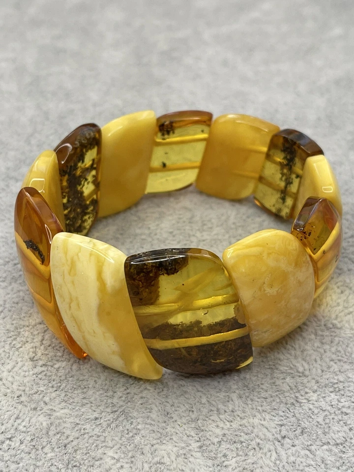Pulsera de Piedra Ámbar Báltico Natural Genuina.Pulsera Ámbar MULTICOLOR 6,9 Pulgadas Foto 4 de 4