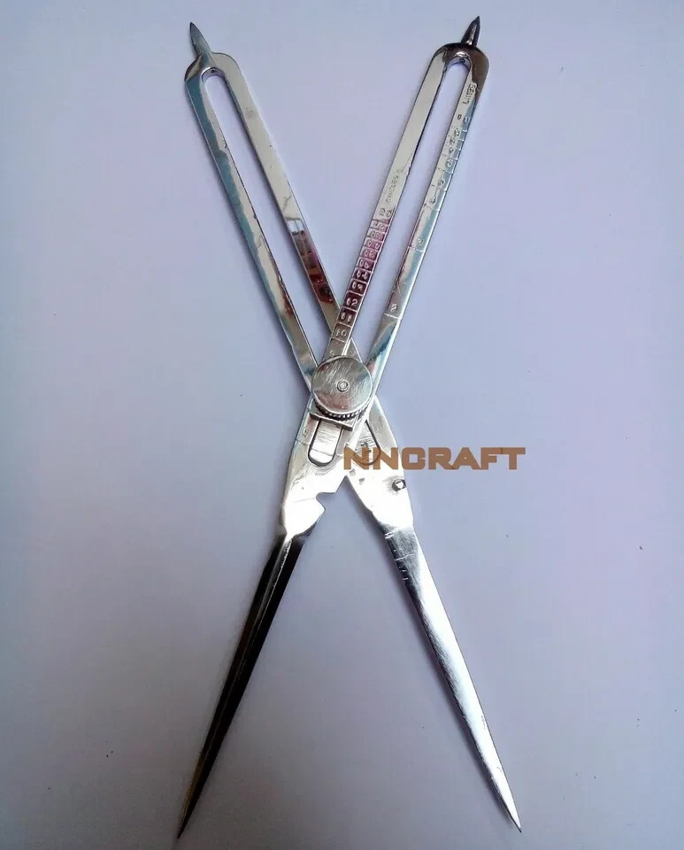 9 Inch Brass Proportional Divider - Drafting Tool For Artists & Engineers With Steel Points