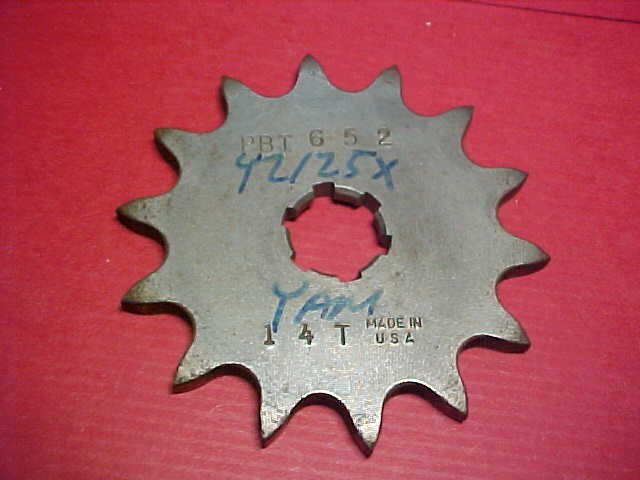 YAMAHA MOTORCYCLE FRONT SPROCKET. #93854-14058-00. SEE DESCRIPTION 