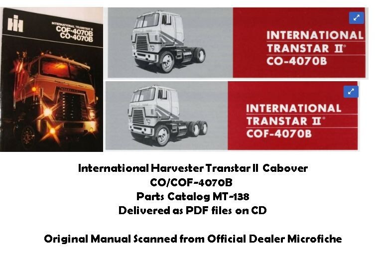 INTERNATIONAL TRUCK MT138 CO4070B TRANSTAR II PARTS CATALOG PDF CD