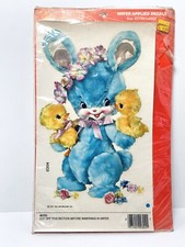 Vintage Meyercord Decalart Decal Bunny Rabbit Chicks Duck Kitsch Nursery 12" NOS