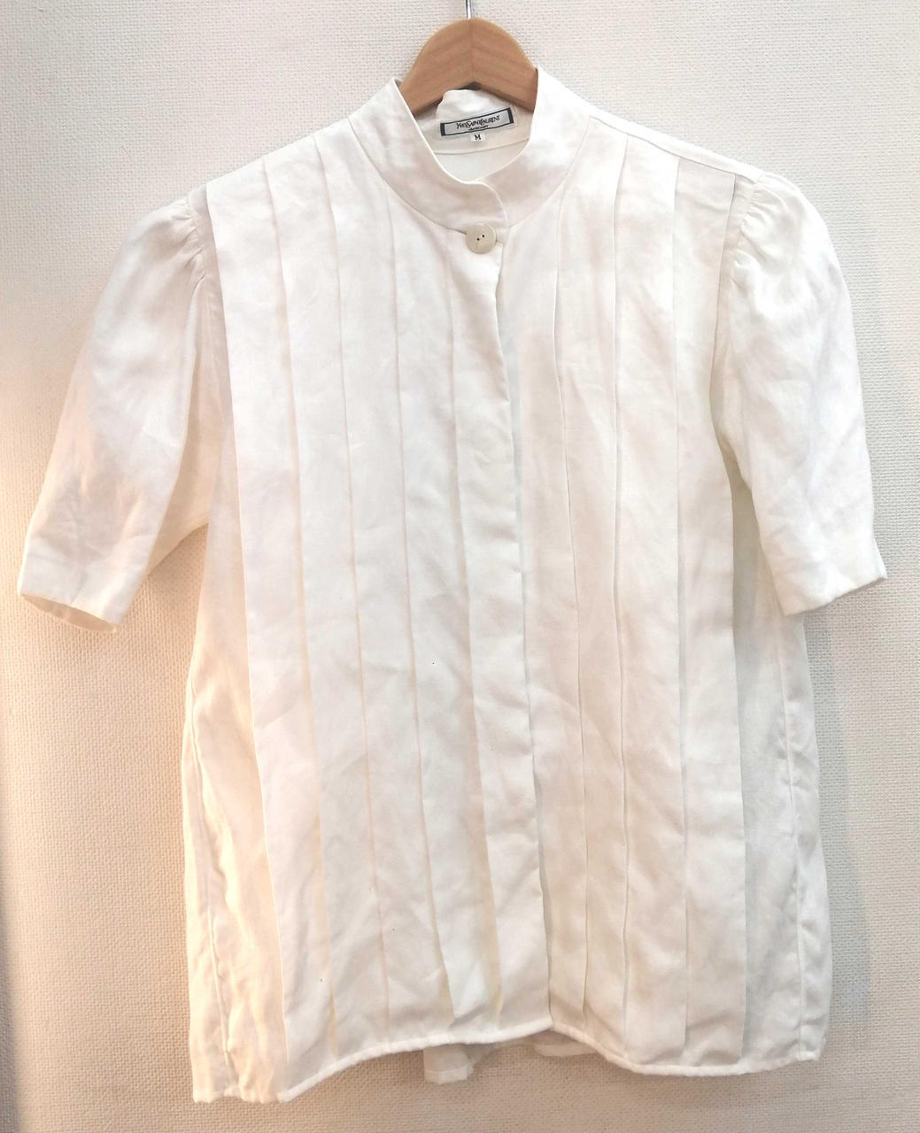 Top a maniche corte Yves Saint Laurent bianco manica corta taglia M