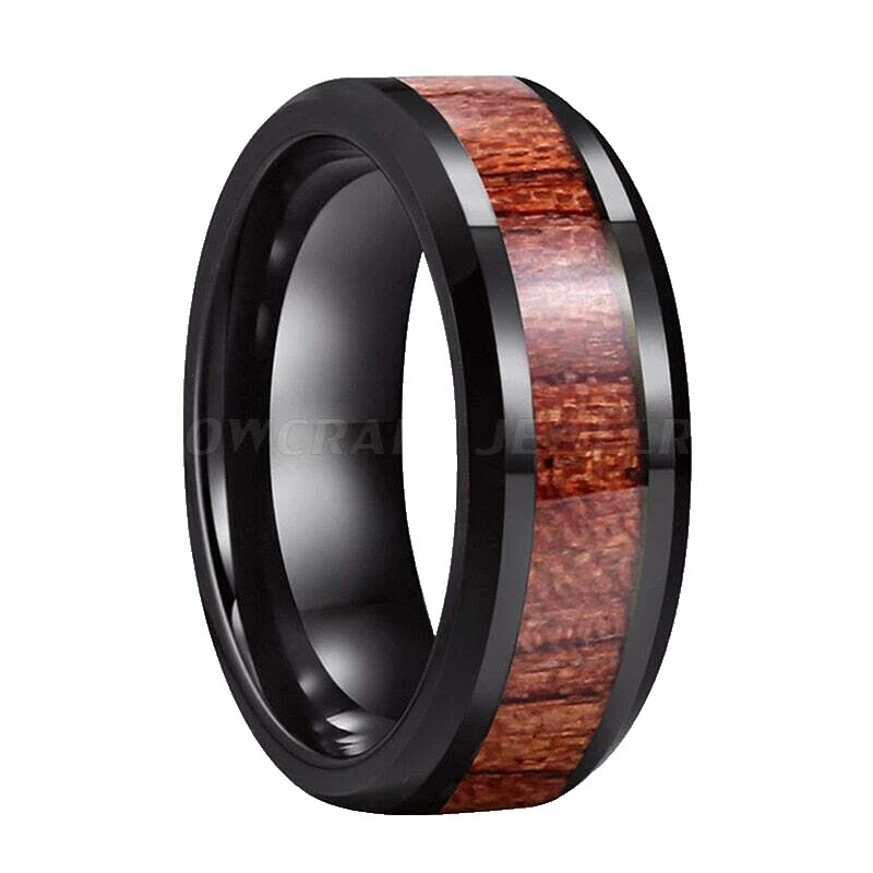 Anillos negros de madera para hombre