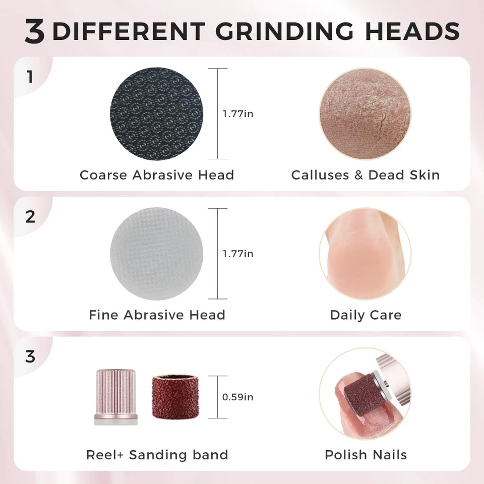 Electric Foot Callus Remover with Nano Glass Head, 9-Speed Rechargeable Foot ... - Image 4 of 4