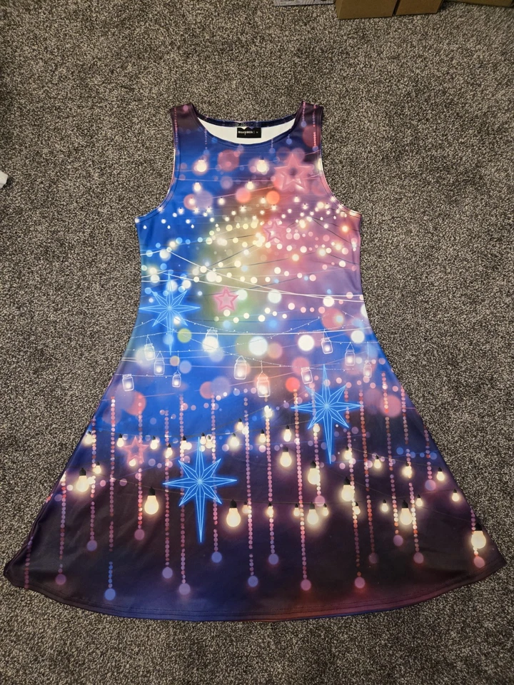 Vestido BlackMilk Clothing luzes de fadas RARO tamanho M nunca usado festa véspera de ano novo - Imagem 2 de 4