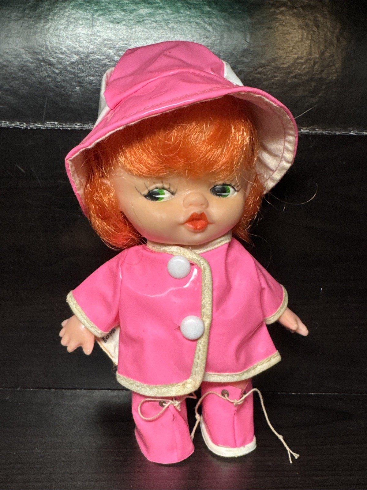& Hat Hot Pink Red Hair Poseable 6"