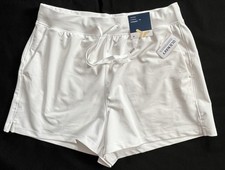 OLD NAVY Powersoft High Rise Pull On White Shorts Womens M  NEW 