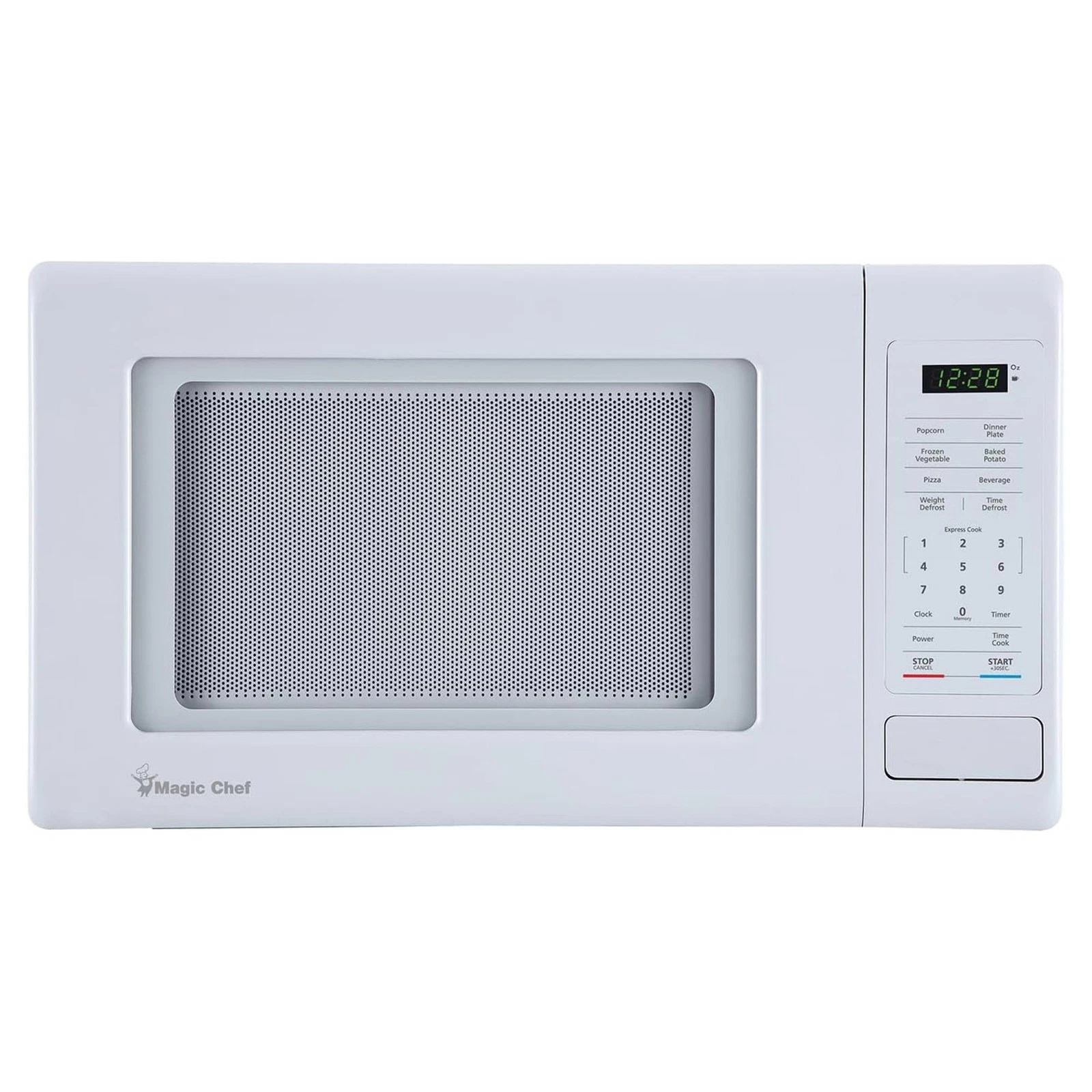 Magic Chef 0.9 Cubic Feet 900 Watt Stainless Microwave Oven, White (Open Box)