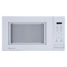 Magic Chef 0.9 Cubic Feet 900 Watt Stainless Microwave Oven, White (Open Box)