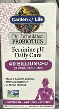 Garden of Life Feminine pH Daily Care Probiotic 40 Billion CFU 30