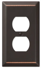Amerelle Century Aged Bronze 1 gang Stamped Steel Duplex Wall Plate